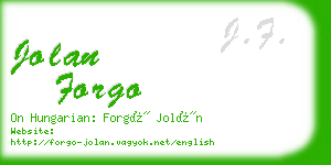 jolan forgo business card