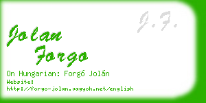 jolan forgo business card